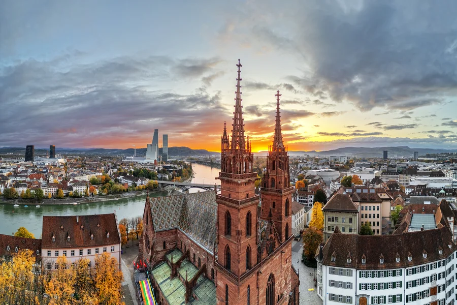 Cityscape of Basel, Switzerland.