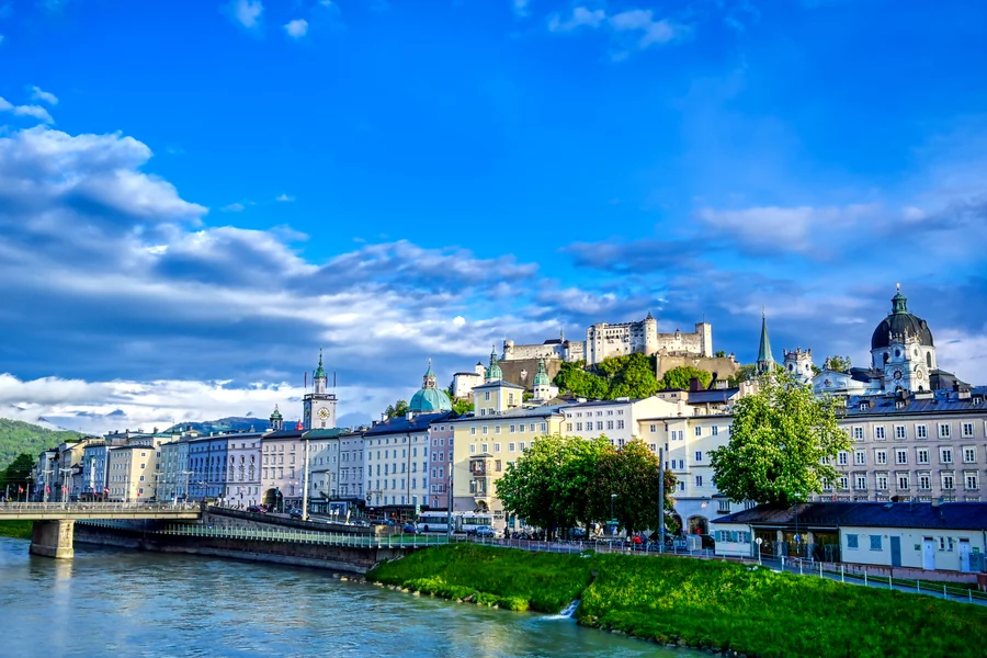 Aerial view of Salzburg, Austria.