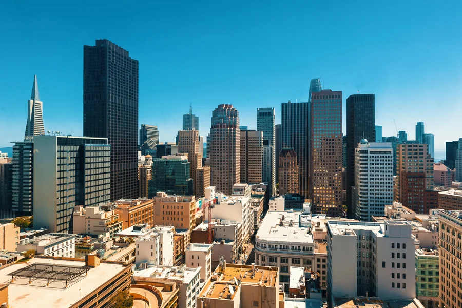 Downtown San Francisco cityscape, US.