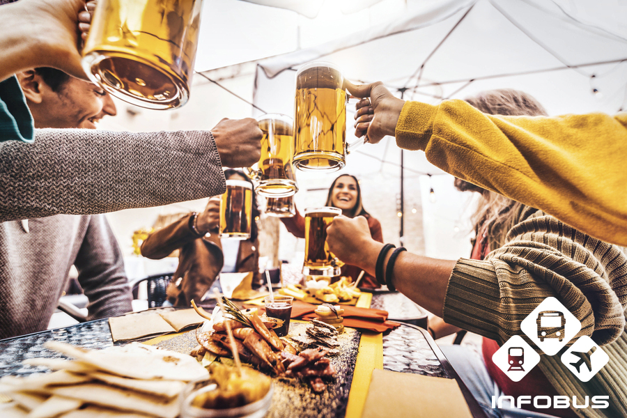 Beer and food at Oktoberfest 