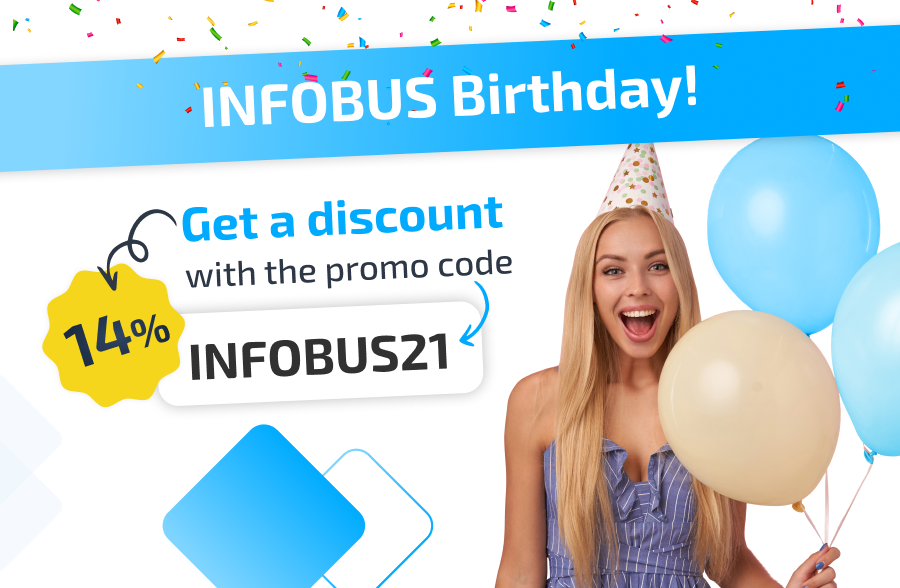 INFOBUS Birthday - get a 14% discount