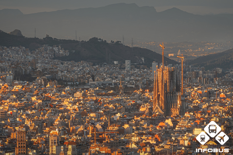 Sunset in Barcelona in November 
