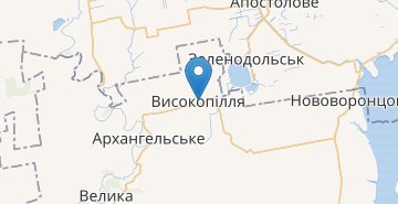 Térkép Vysokopillya (Khersonska obl.)