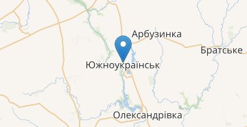Kaart Yuzhnoukrainsk