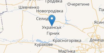 Kaart Ukrainsk (Donetsk region)