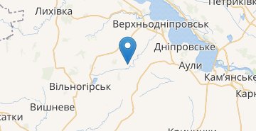 地図 Borovkivka, Dnipropetrovska obl