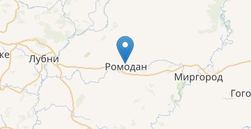 Zemljevid Romodan (Myrgorodskyj r-n)