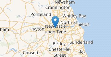 Kaart Newcastle upon Tyne