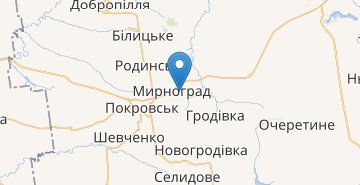 Map Myrnohrad (Donetska obl.)