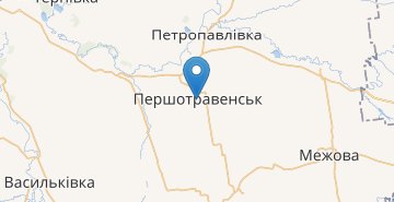 Mapa Pershotravensk (Dnipropetrovska obl.)