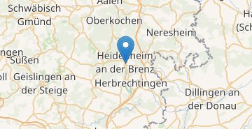 Kaart Heidenheim an der Brenz