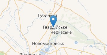 Mapa Gvardiiske (Novomoskovskiy r-n)
