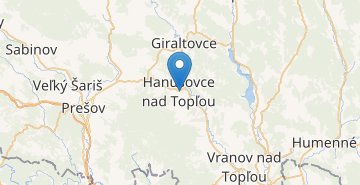 Мапа Ганушовце-над-Топльоу