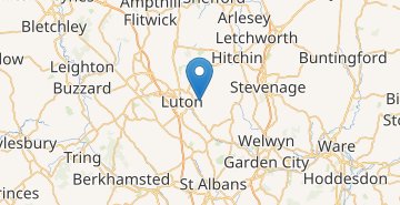 Mapa London airport Luton